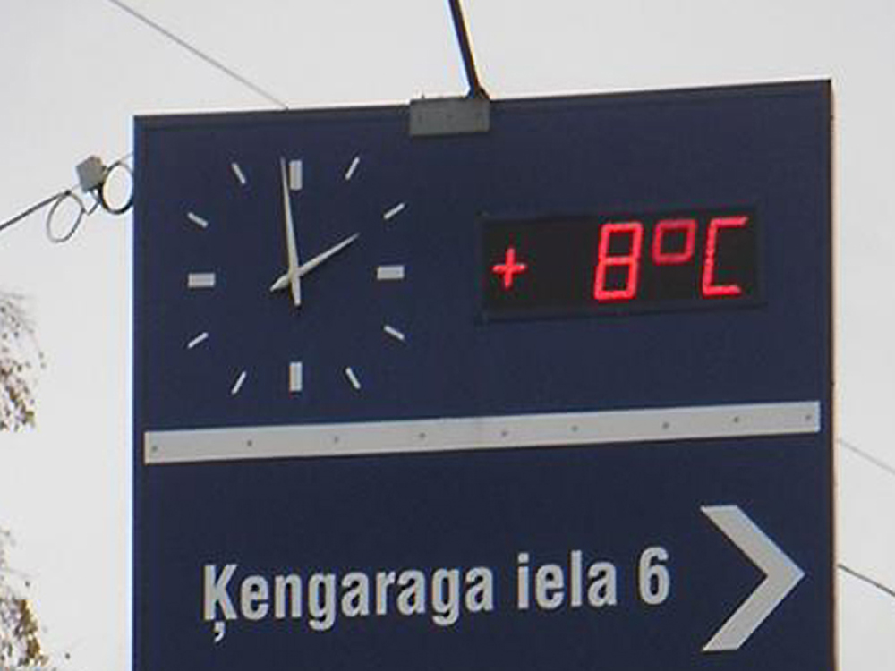 Reklāmas pulkstenis un termometrs 