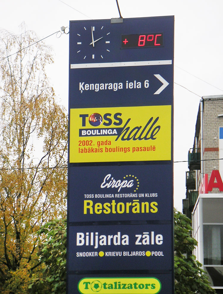 Reklāmas pulkstenis un termometrs Toss Bouling