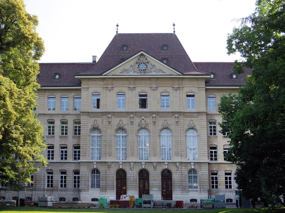 Skola, fasādes pulkstenis, De Wette-Strasse 7, Bāzele, Šveice 