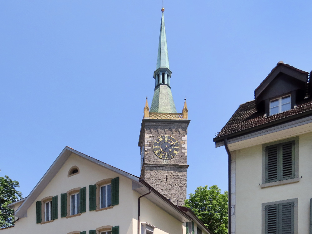 Pulverturm pulkstenis, Rue Jakob-Rosius, Biel/Bienne, Šveice